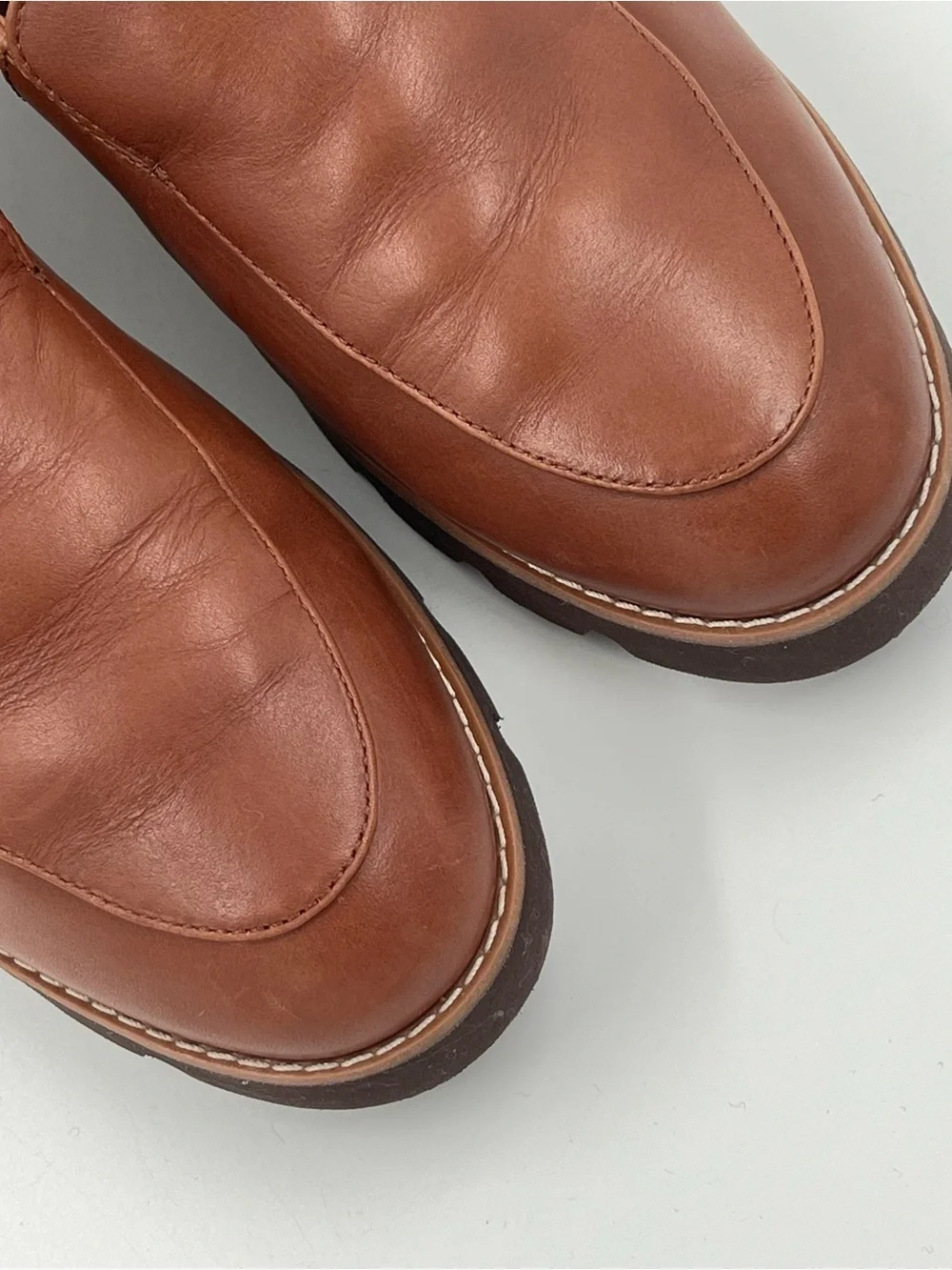Vionic Women’s Kensley Slip On Flats Brown Nappa Leather Size 8 Comfort Preppy